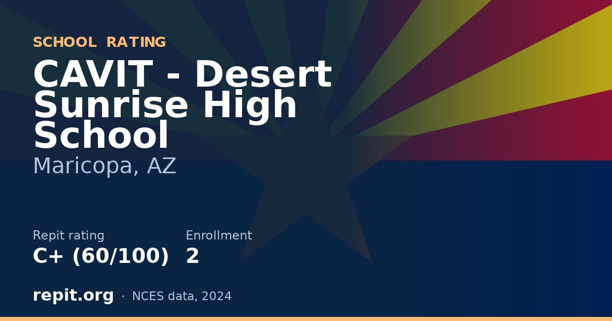 CAVIT - Desert Sunrise High School, Maricopa, AZ — Repit school rating C+ (60/100)