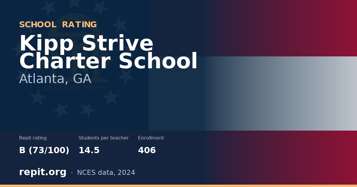 Kipp Strive Charter School, Atlanta, GA — Repit school rating B (73/100)