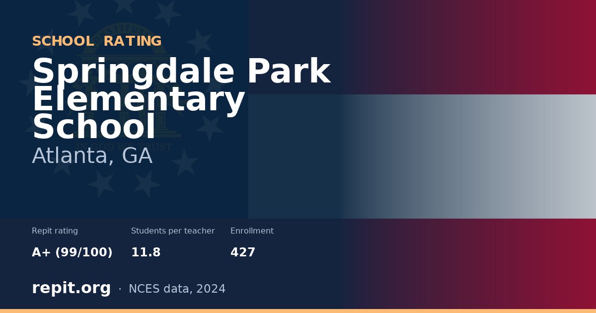 Springdale Park Elementary School, Atlanta, GA — Repit school rating A+ (99/100)