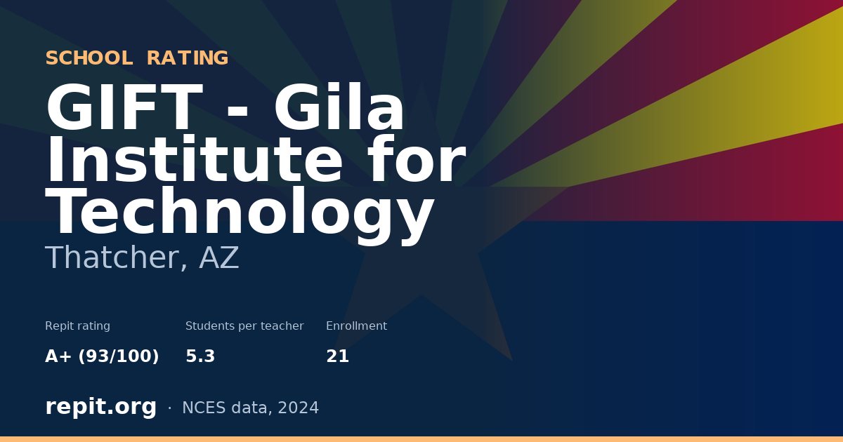 GIFT - Gila Institute for Technology, Thatcher, AZ — Repit school rating A+ (93/100)