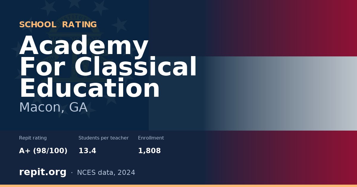 Academy For Classical Education, Macon, GA — Repit school rating A+ (98/100)