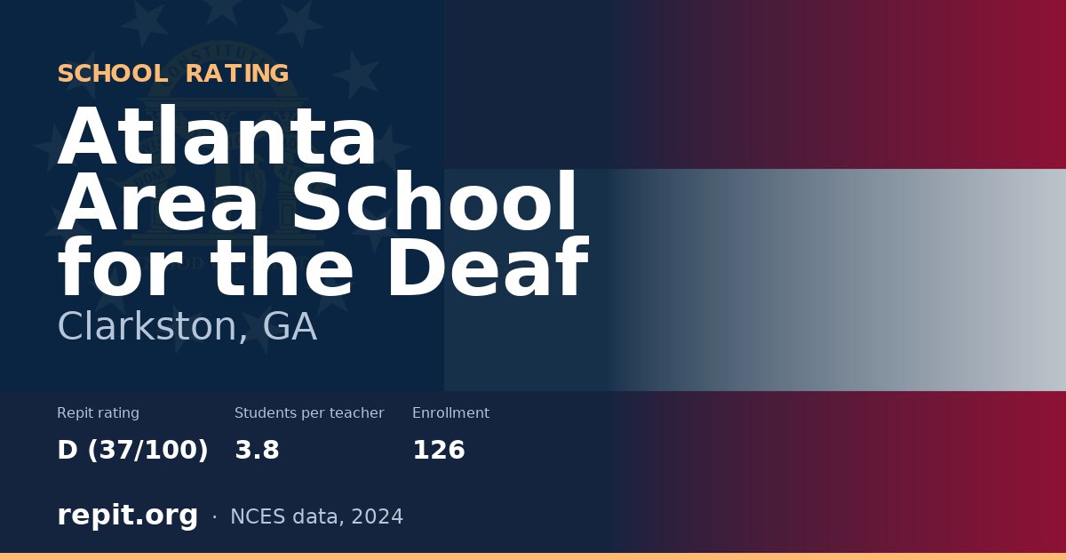 Atlanta Area School for the Deaf, Clarkston, GA — Repit school rating D (37/100)