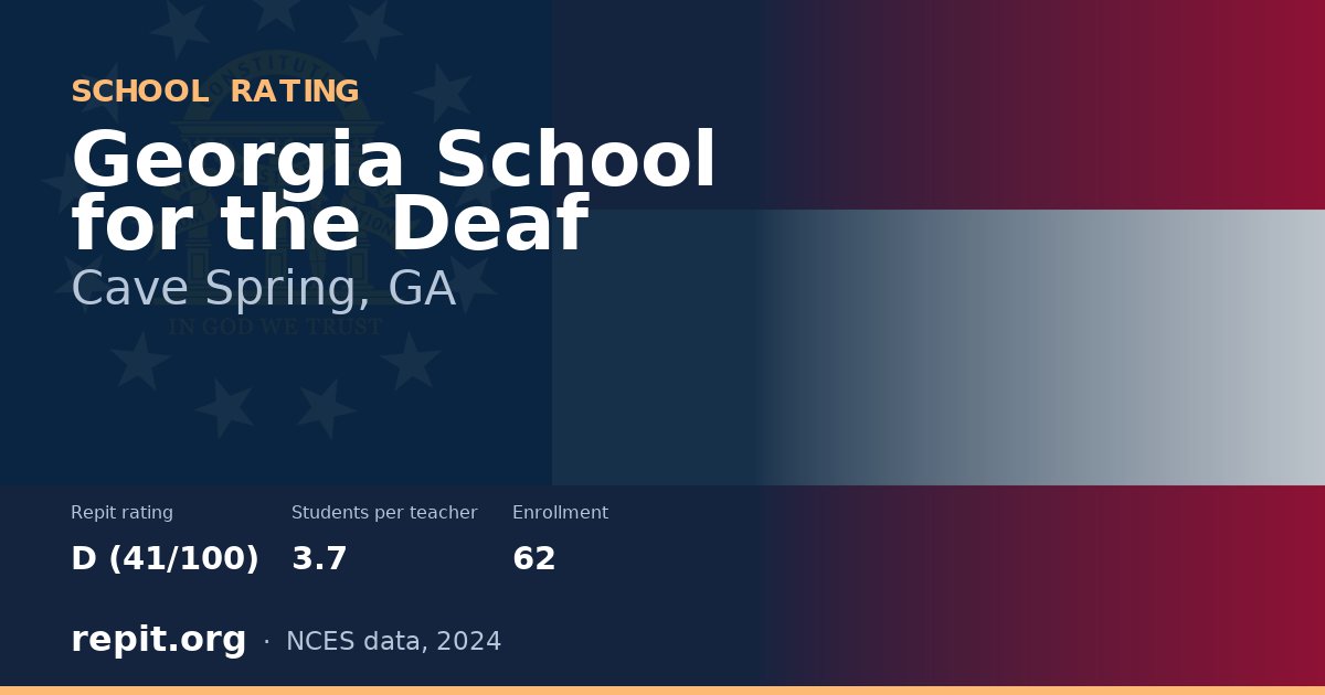 Georgia School for the Deaf, Cave Spring, GA — Repit school rating D (41/100)
