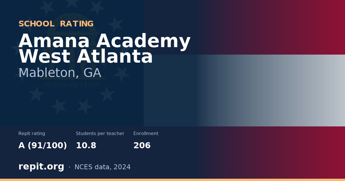 Amana Academy West Atlanta, Mableton, GA — Repit school rating A (91/100)