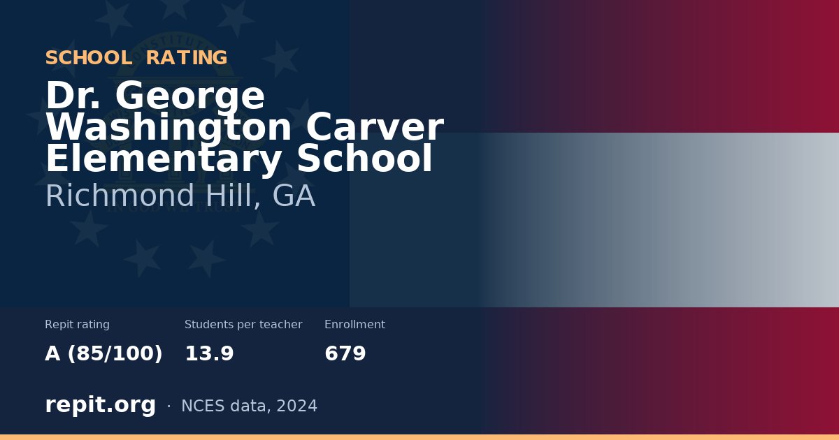 Dr. George Washington Carver Elementary School, Richmond Hill, GA — Repit school rating A (85/100)