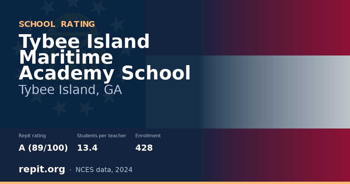 Tybee Island Maritime Academy School, Tybee Island, GA — Repit school rating A (89/100)