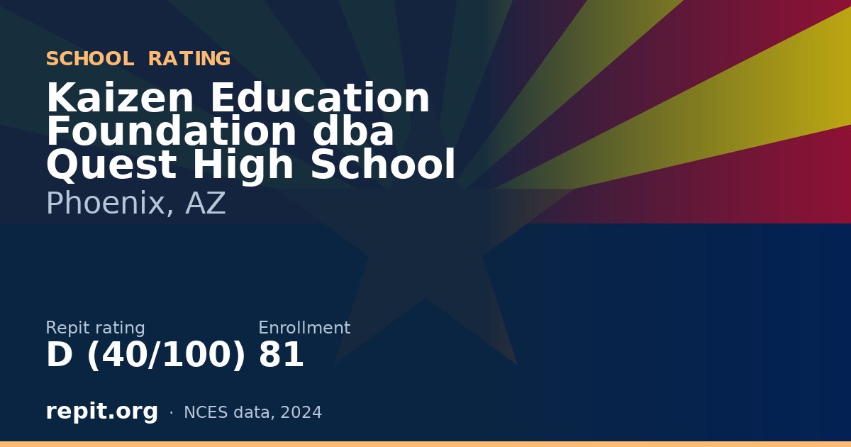Kaizen Education Foundation dba Quest High School, Phoenix, AZ — Repit school rating D (40/100)