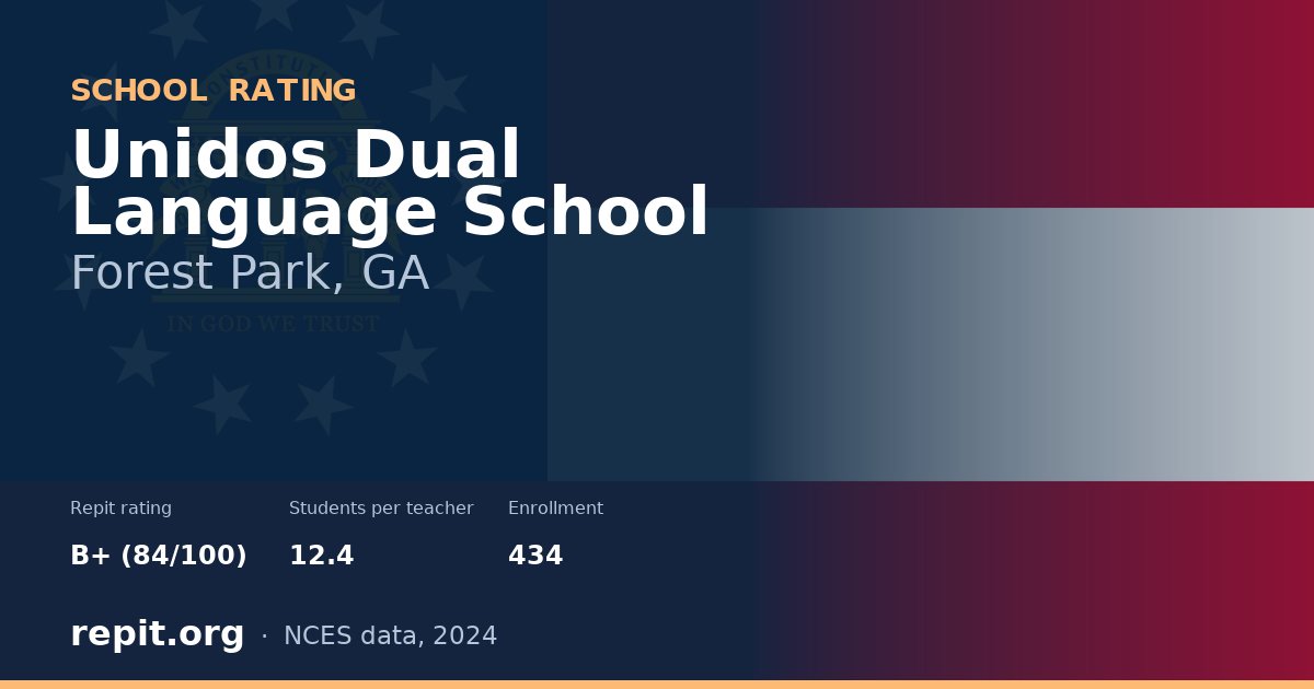 Unidos Dual Language School, Forest Park, GA — Repit school rating B+ (84/100)
