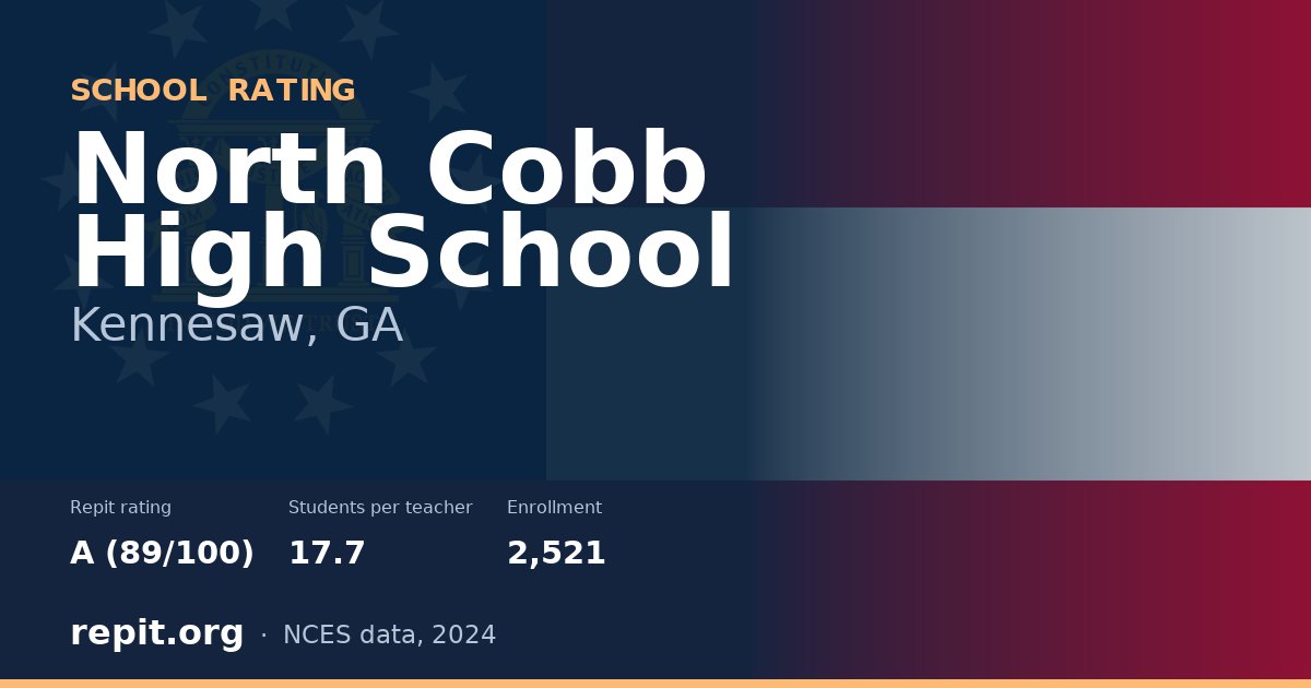 North Cobb High School, Kennesaw, GA — Repit school rating A (89/100)