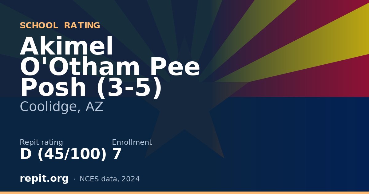 Akimel O'Otham Pee Posh (3-5), Coolidge, AZ — Repit school rating D (45/100)