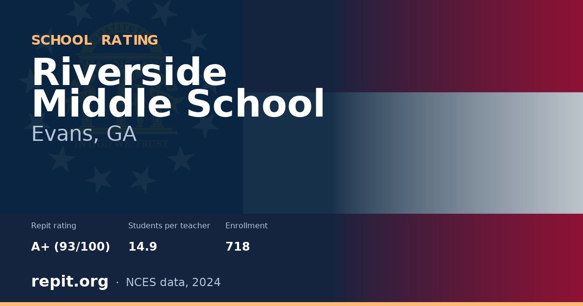 Riverside Middle School, Evans, GA — Repit school rating A+ (93/100)