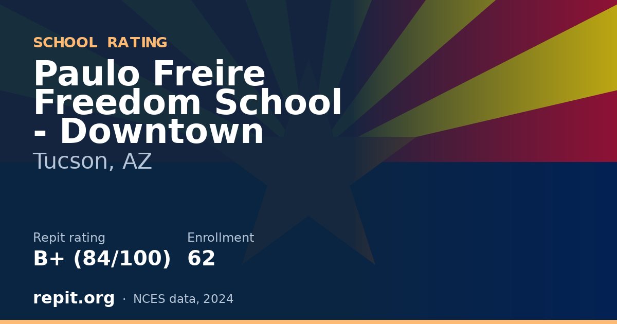 Paulo Freire Freedom School - Downtown, Tucson, AZ — Repit school rating B+ (84/100)