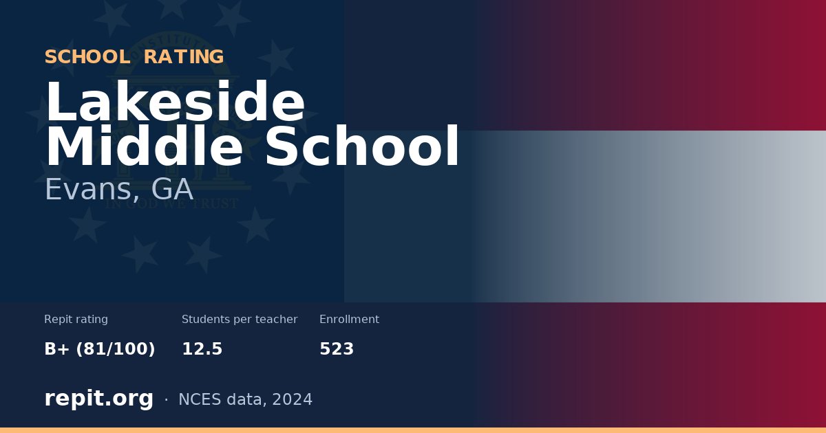 Lakeside Middle School, Evans, GA — Repit school rating B+ (81/100)