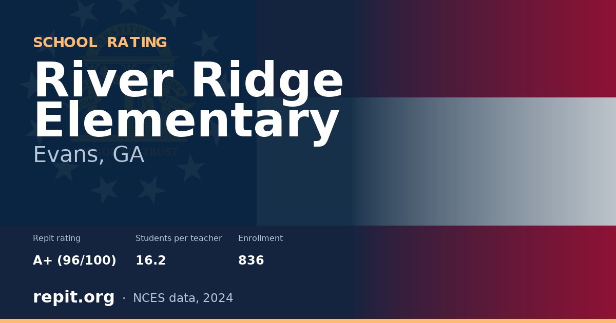 River Ridge Elementary, Evans, GA — Repit school rating A+ (96/100)