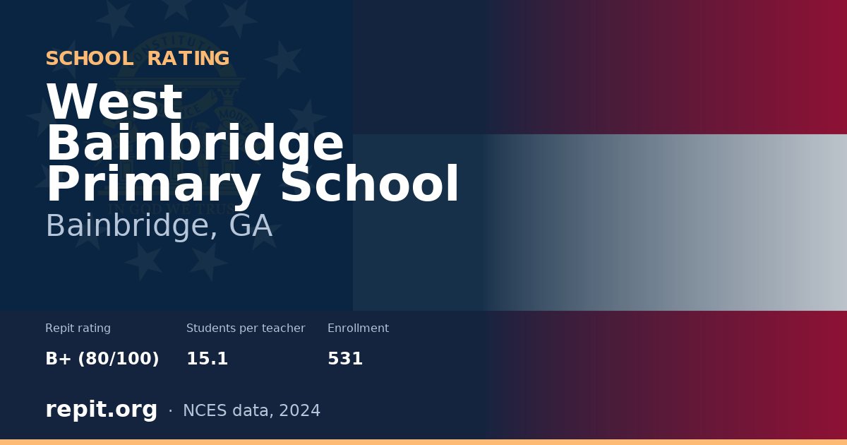 West Bainbridge Primary School, Bainbridge, GA — Repit school rating B+ (80/100)
