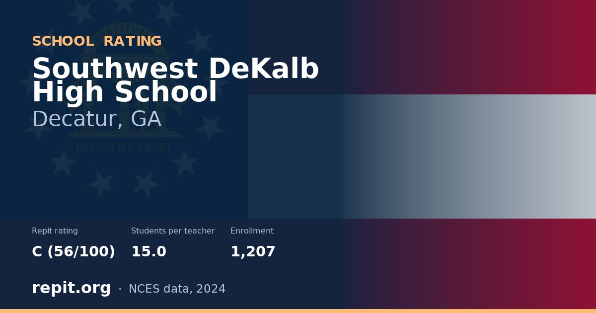 Southwest DeKalb High School, Decatur, GA — Repit school rating C (56/100)