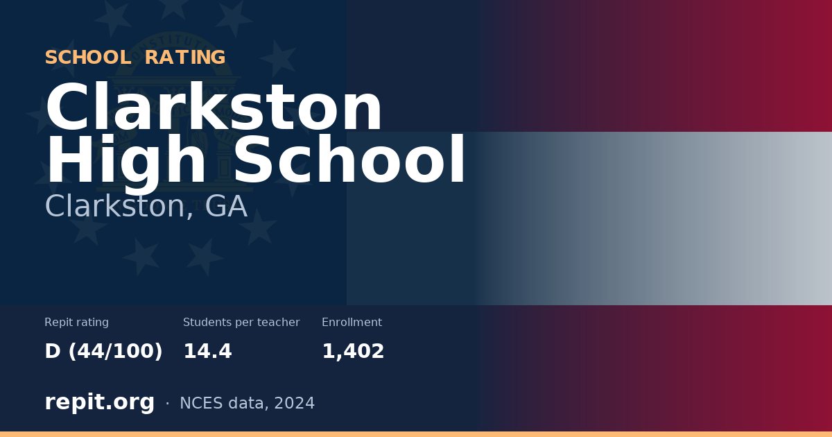 Clarkston High School, Clarkston, GA — Repit school rating D (44/100)
