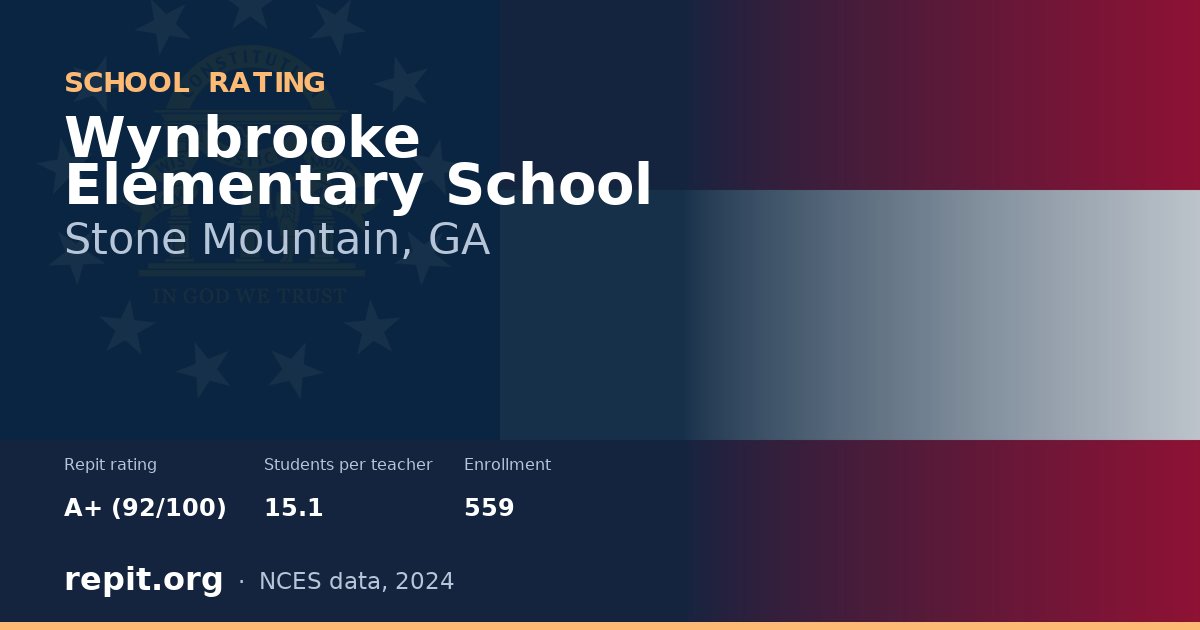 Wynbrooke Elementary School, Stone Mountain, GA — Repit school rating A+ (92/100)