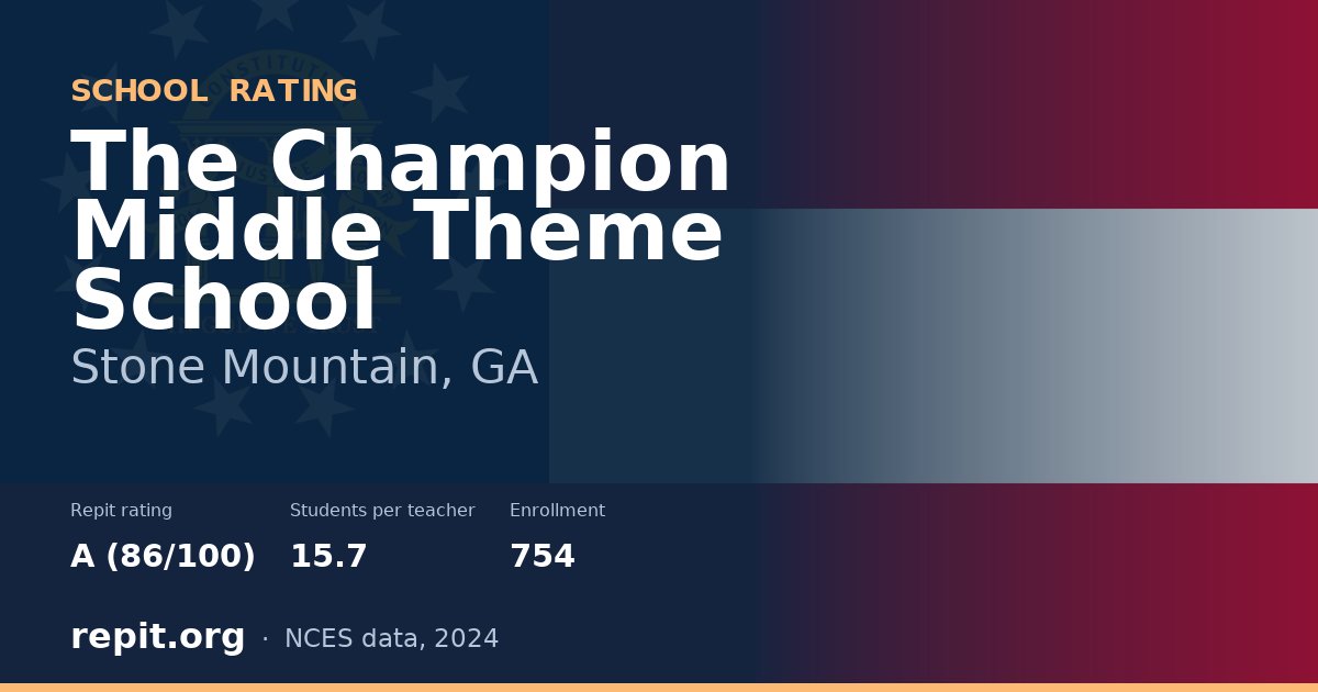The Champion Middle Theme School, Stone Mountain, GA — Repit school rating A (86/100)