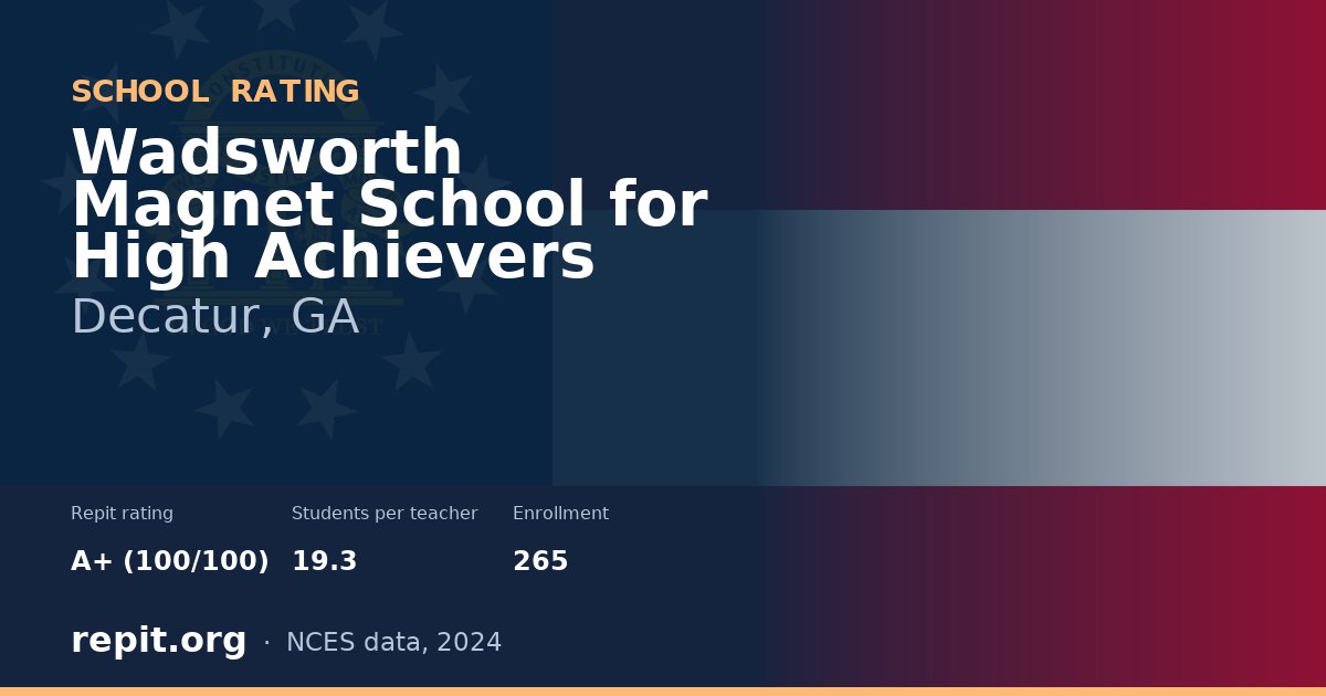Wadsworth Magnet School for High Achievers, Decatur, GA — Repit school rating A+ (100/100)