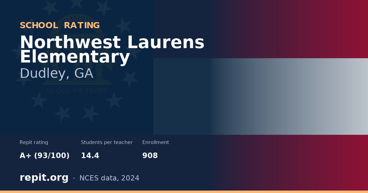 Northwest Laurens Elementary, Dudley, GA — Repit school rating A+ (93/100)