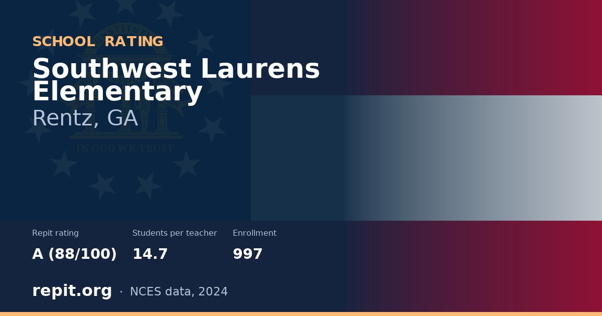 Southwest Laurens Elementary, Rentz, GA — Repit school rating A (88/100)