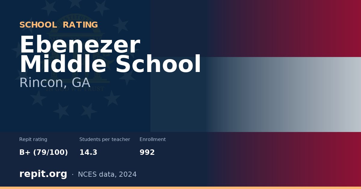 Ebenezer Middle School, Rincon, GA — Repit school rating B+ (79/100)