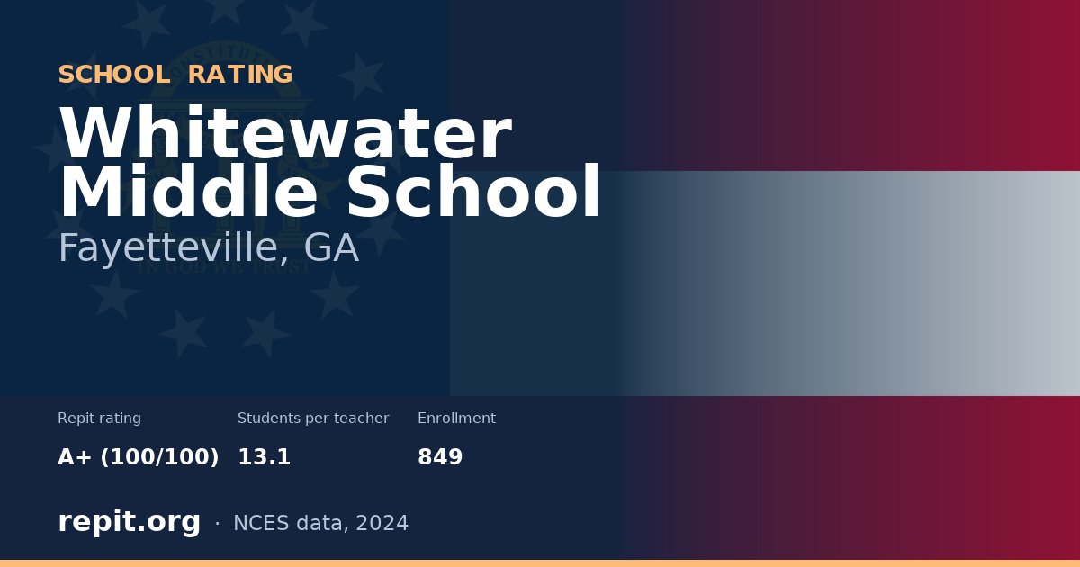 Whitewater Middle School, Fayetteville, GA — Repit school rating A+ (100/100)