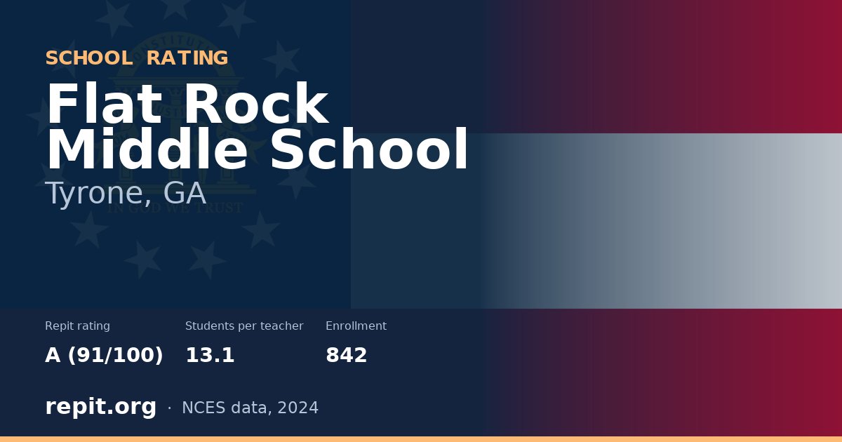 Flat Rock Middle School, Tyrone, GA — Repit school rating A (91/100)