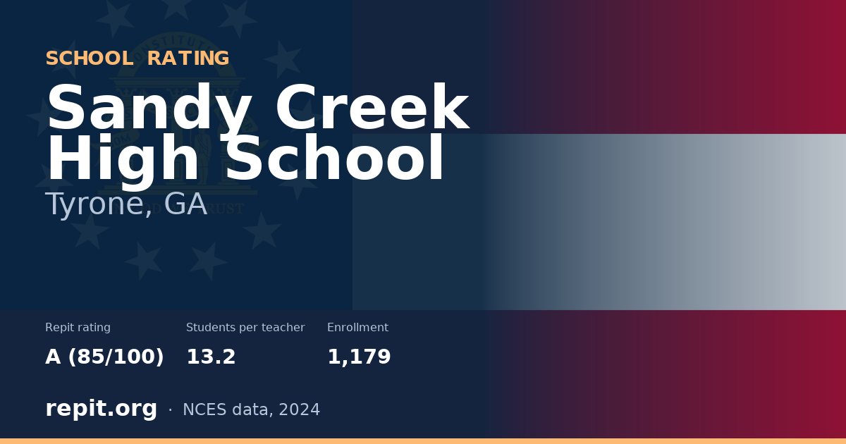Sandy Creek High School, Tyrone, GA — Repit school rating A (85/100)