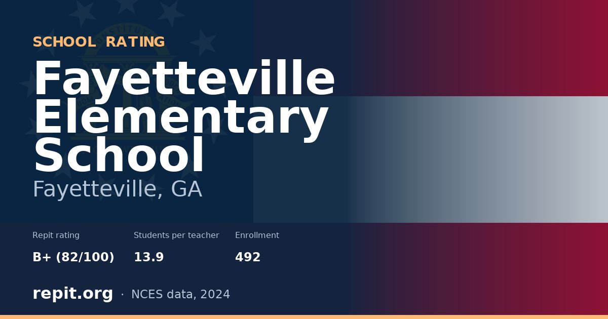 Fayetteville Elementary School, Fayetteville, GA — Repit school rating B+ (82/100)