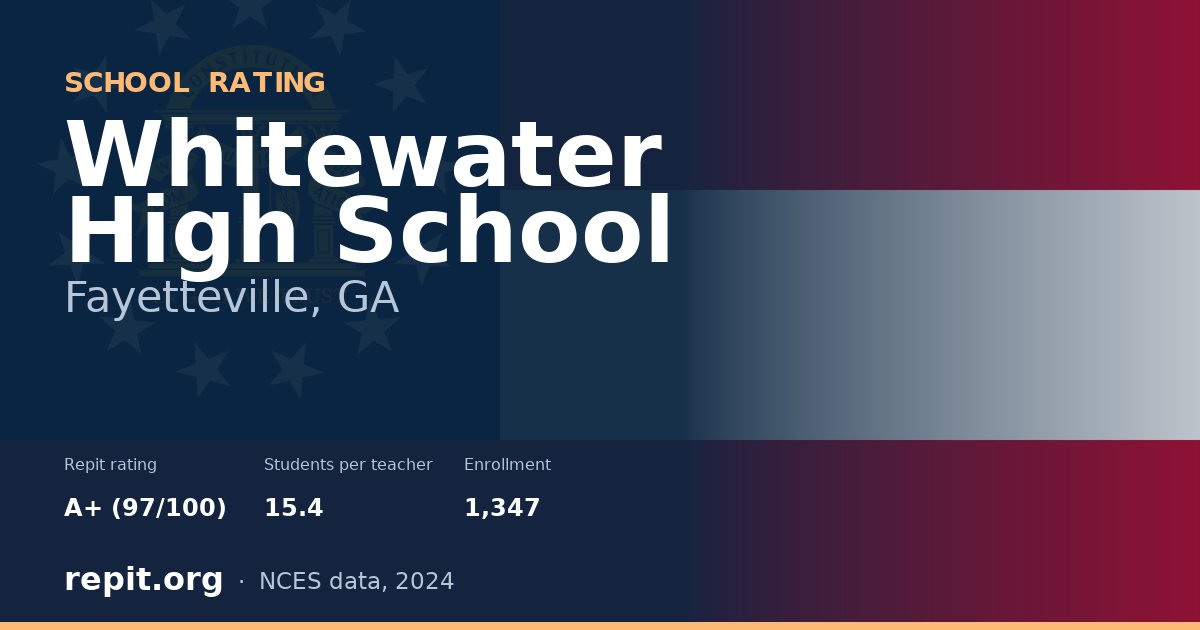 Whitewater High School, Fayetteville, GA — Repit school rating A+ (97/100)