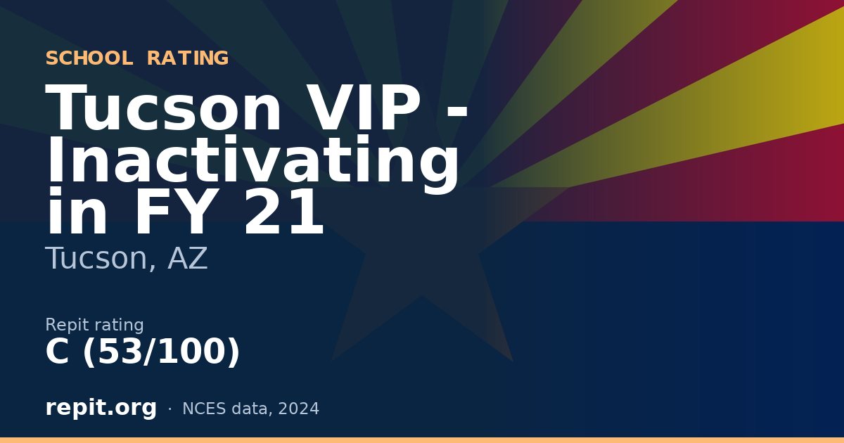 Tucson VIP - Inactivating in FY 21, Tucson, AZ — Repit school rating C (53/100)
