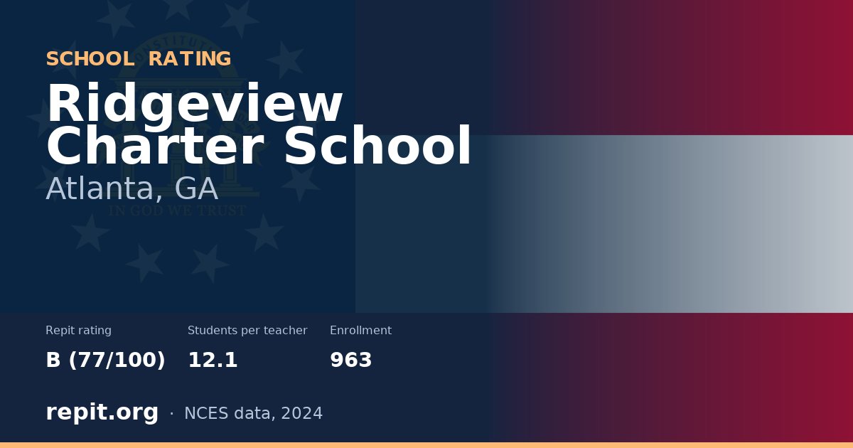 Ridgeview Charter School, Atlanta, GA — Repit school rating B (77/100)