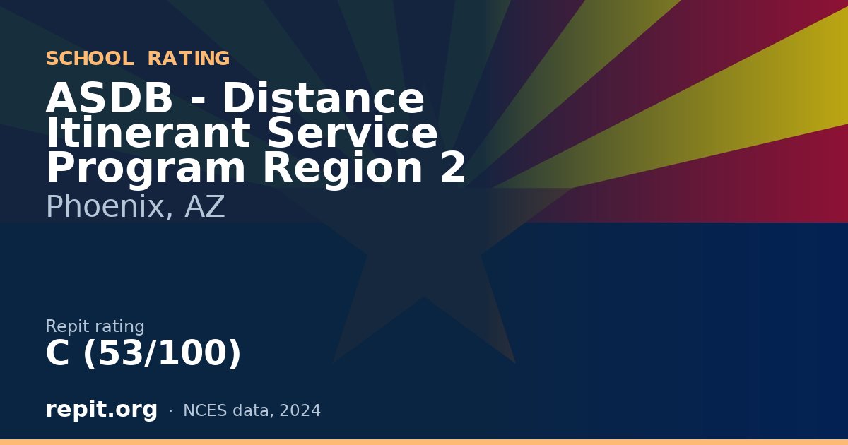 ASDB - Distance Itinerant Service Program Region 2, Phoenix, AZ — Repit school rating C (53/100)