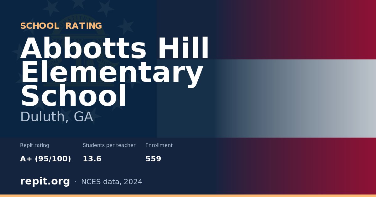 Abbotts Hill Elementary School, Duluth, GA — Repit school rating A+ (95/100)