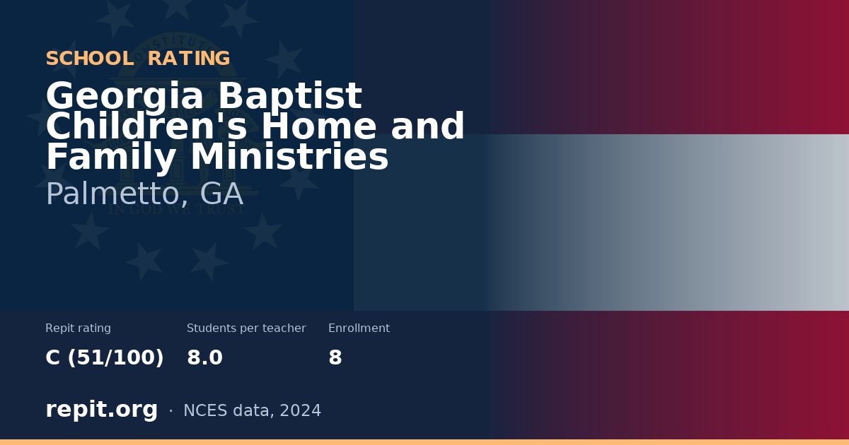 Georgia Baptist Children's Home and Family Ministries, Palmetto, GA — Repit school rating C (51/100)