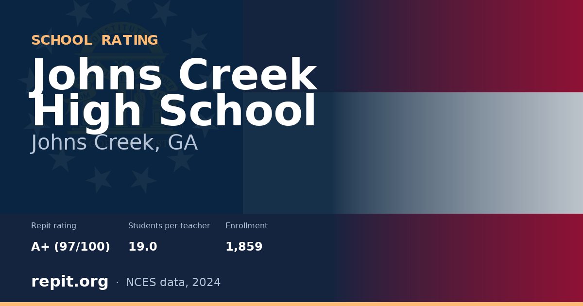 Johns Creek High School, Johns Creek, GA — Repit school rating A+ (97/100)