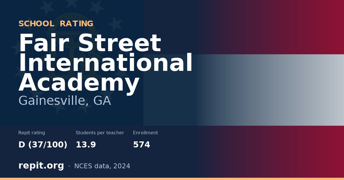 Fair Street International Academy, Gainesville, GA — Repit school rating D (37/100)