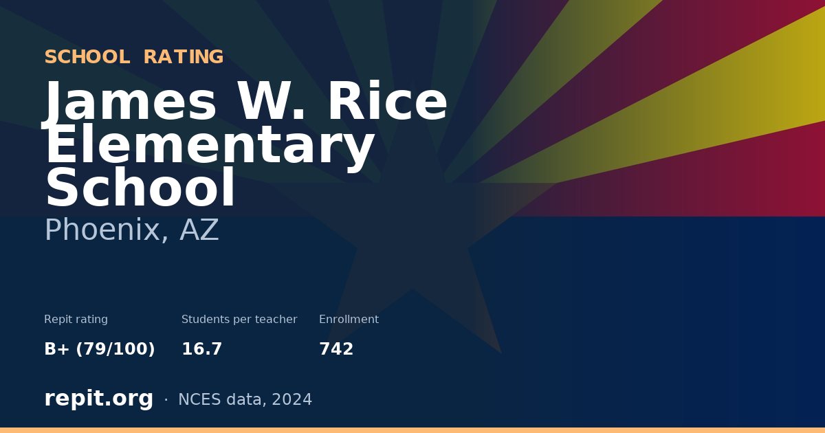 James W. Rice Elementary School, Phoenix, AZ — Repit school rating B+ (79/100)
