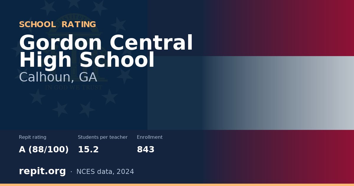 Gordon Central High School, Calhoun, GA — Repit school rating A (88/100)