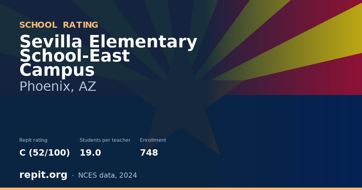 Sevilla Elementary School-East Campus, Phoenix, AZ — Repit school rating C (52/100)