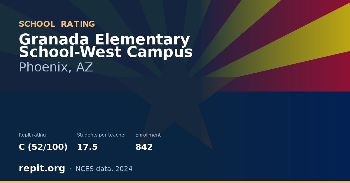 Granada Elementary School-West Campus, Phoenix, AZ — Repit school rating C (52/100)