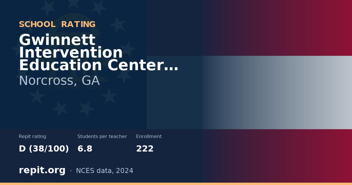 Gwinnett Intervention Education Center (GIVE) West, Norcross, GA — Repit school rating D (38/100)