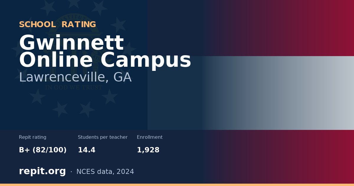 Gwinnett Online Campus, Lawrenceville, GA — Repit school rating B+ (82/100)