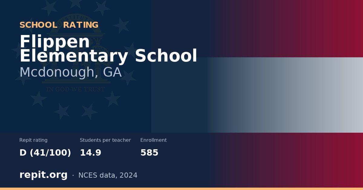 Flippen Elementary School, Mcdonough, GA — Repit school rating D (41/100)