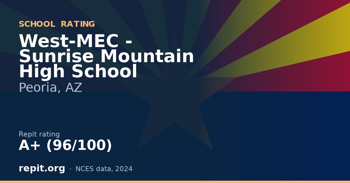 West-MEC - Sunrise Mountain High School, Peoria, AZ — Repit school rating A+ (96/100)