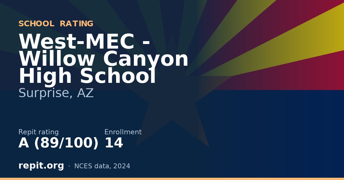 West-MEC - Willow Canyon High School, Surprise, AZ — Repit school rating A (89/100)