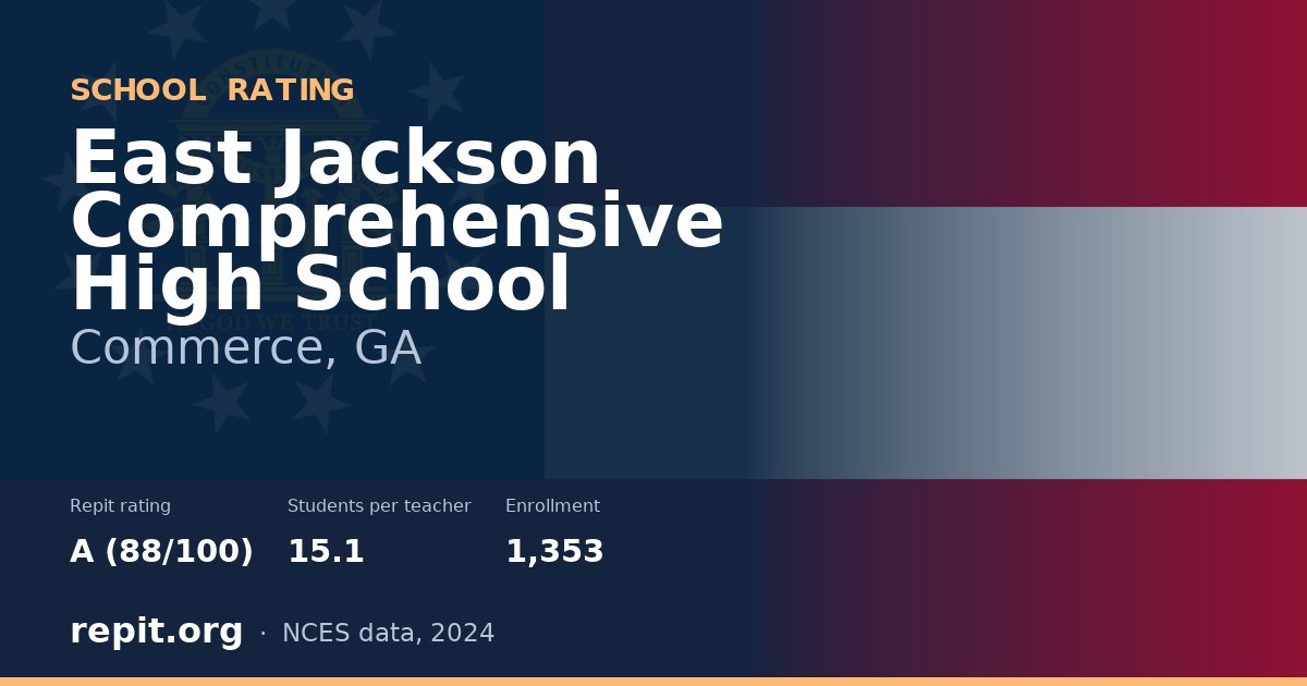 East Jackson Comprehensive High School, Commerce, GA — Repit school rating A (88/100)