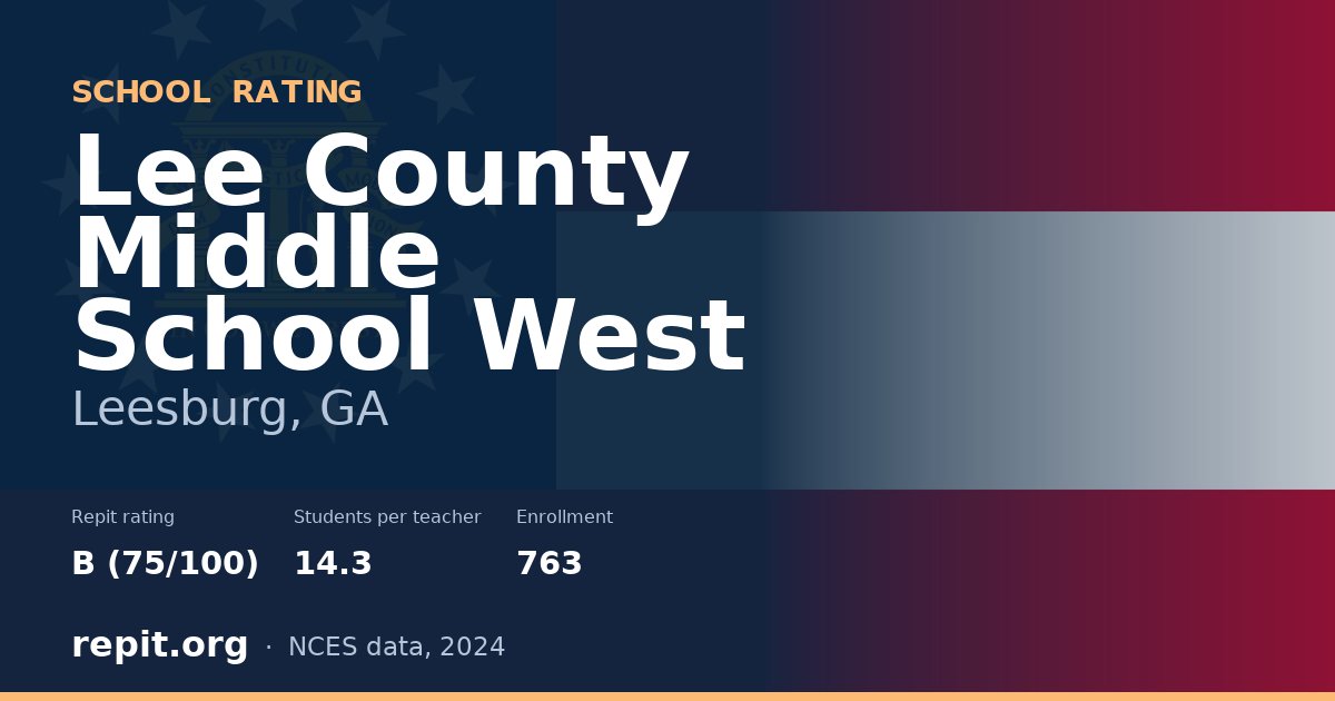 Lee County Middle School West, Leesburg, GA — Repit school rating B (75/100)
